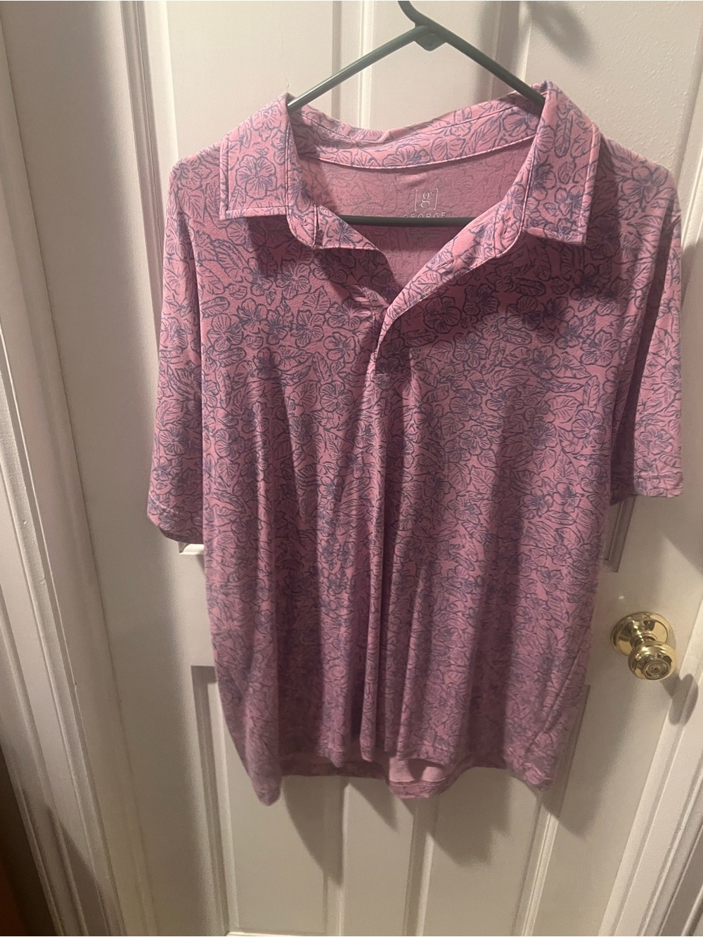 Men's Pink Floral Polo Shirt